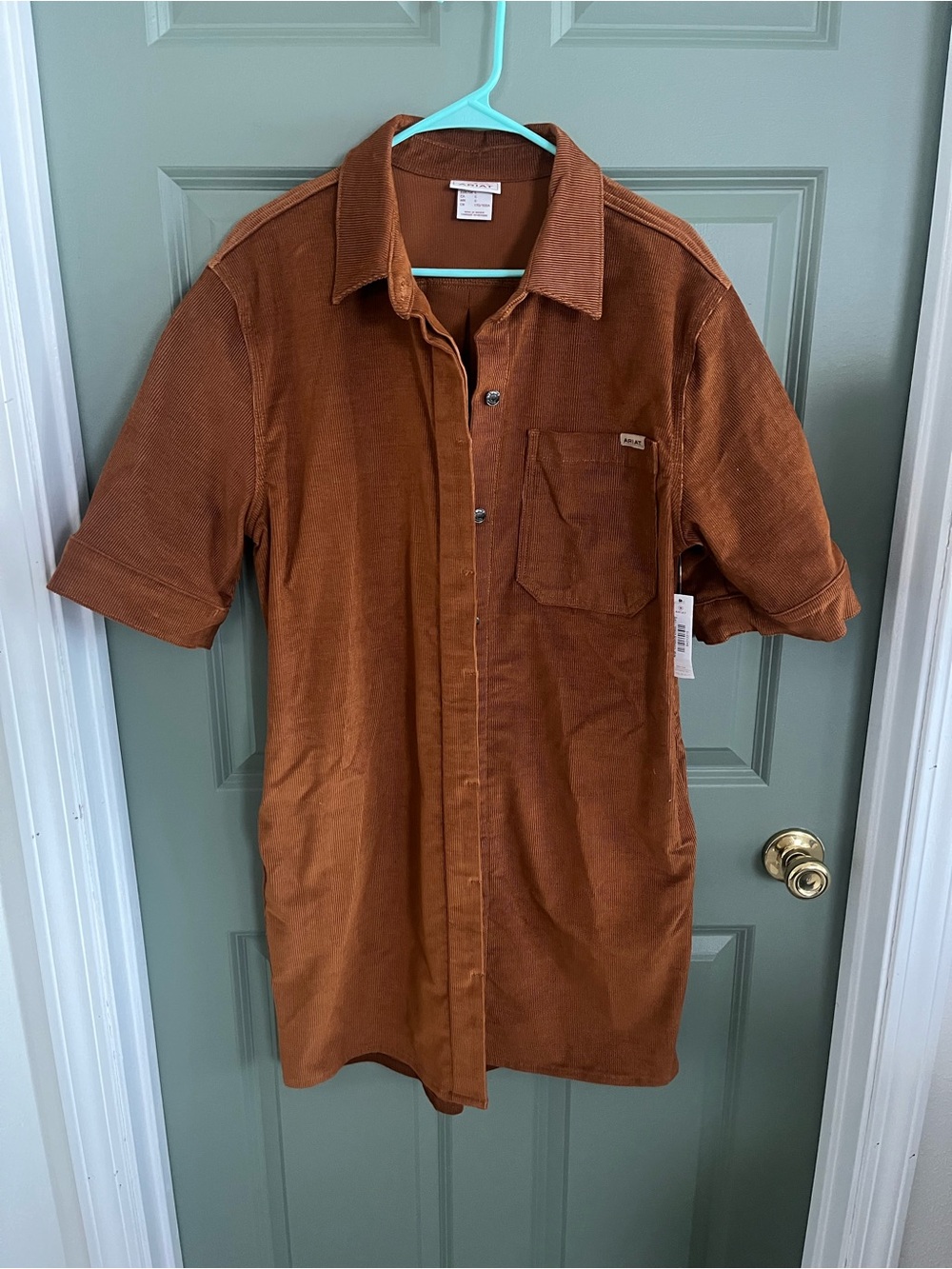 Ariat Rust Button-Front Mini Dress - Picture 3 of 7